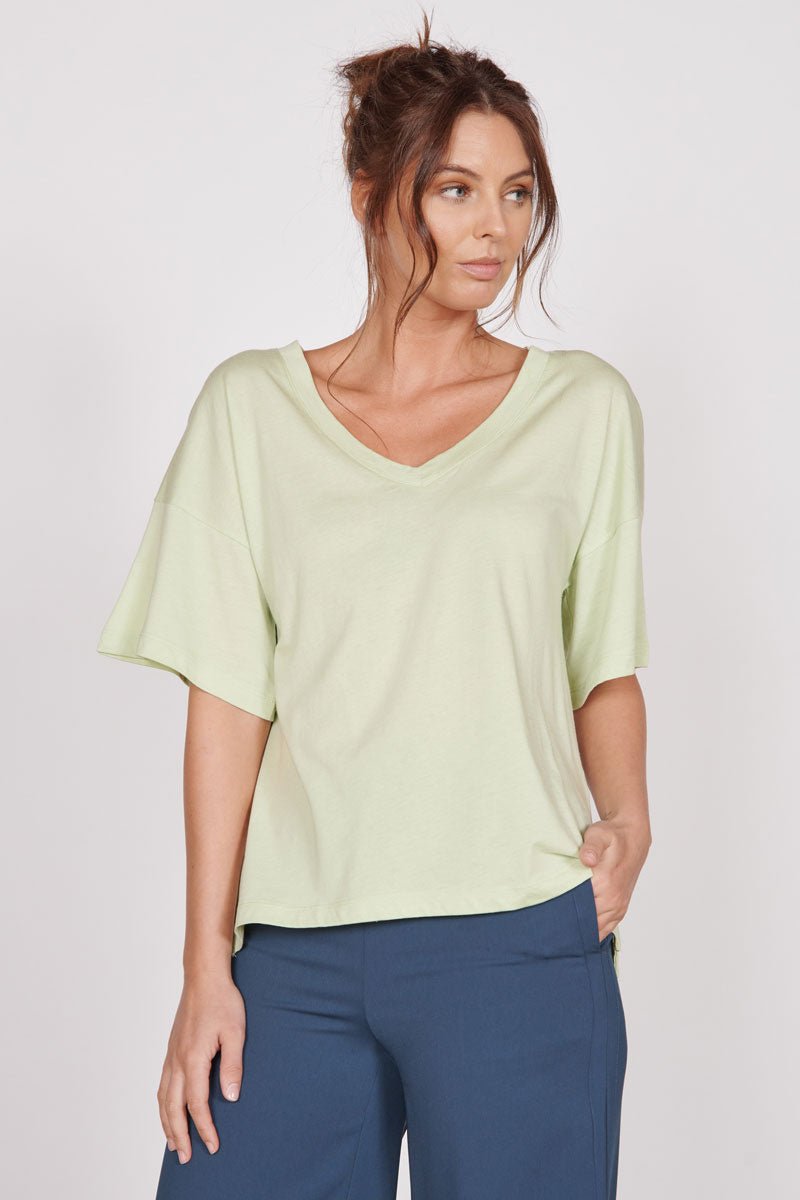 Ella Green Over Sized V Neck T-Shirt